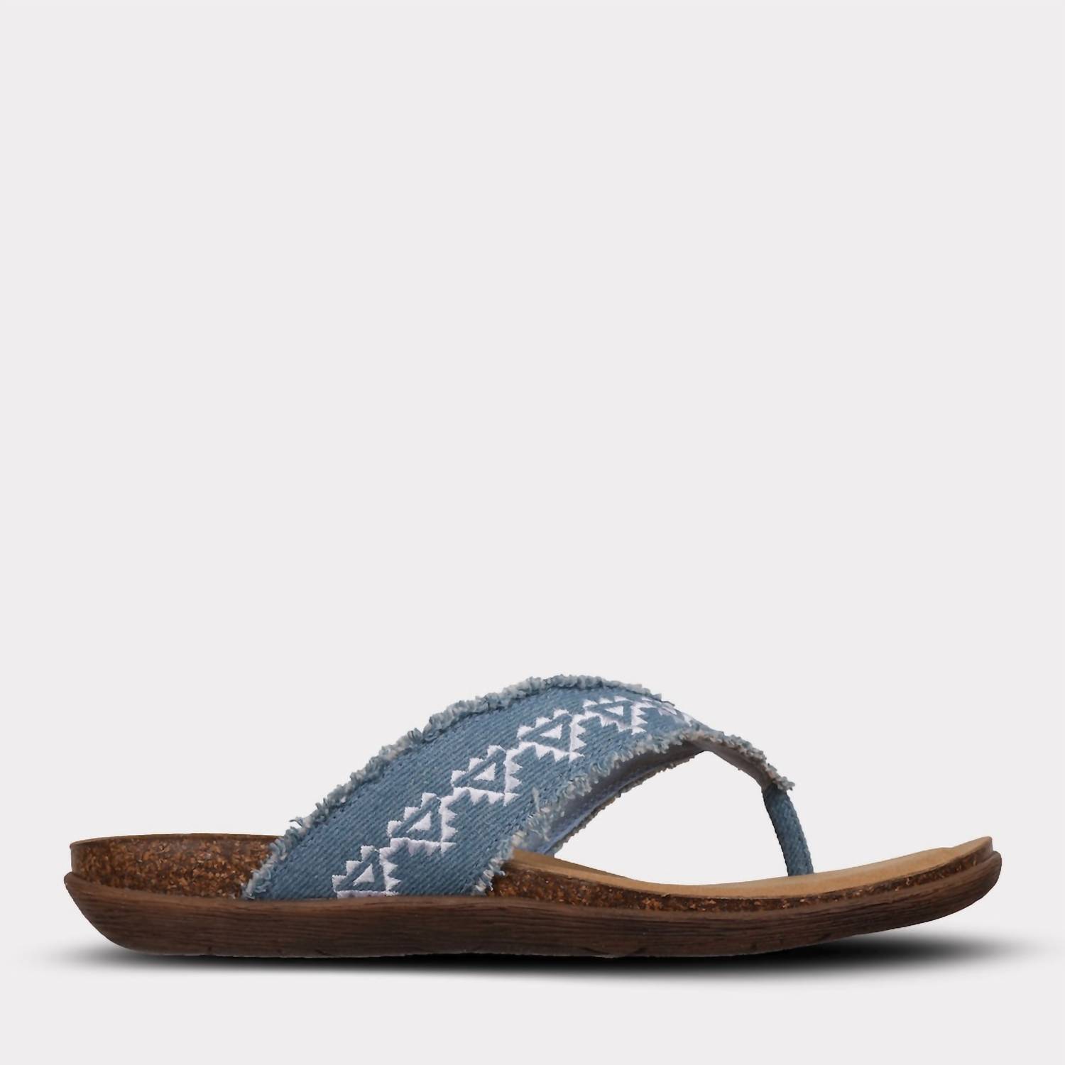 New Mykos Women's Jovie Thong Sandal In Denim Blue